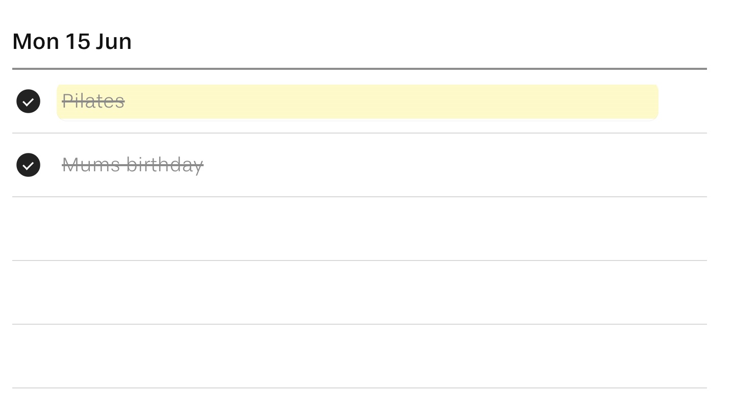 A highlighted task standing out in the Weekly Planner week view